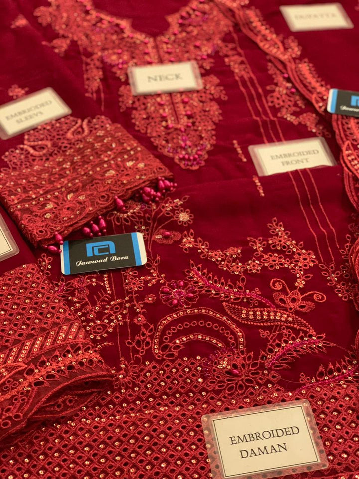 Qalamkar Chiffon Suit-Aarasta