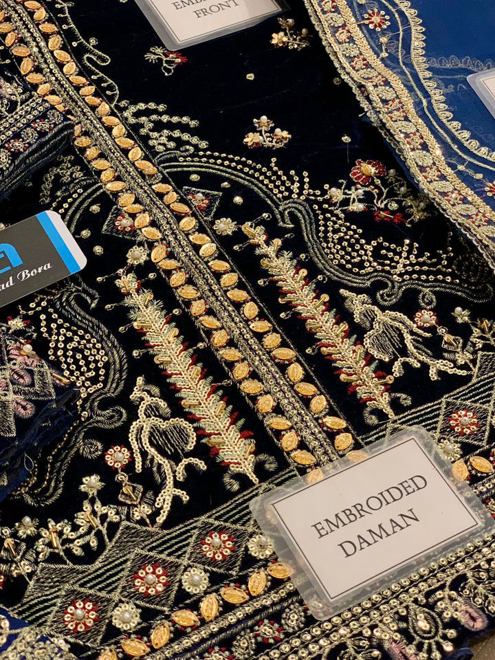 Qalamkar Velvet Suit-Aarasta