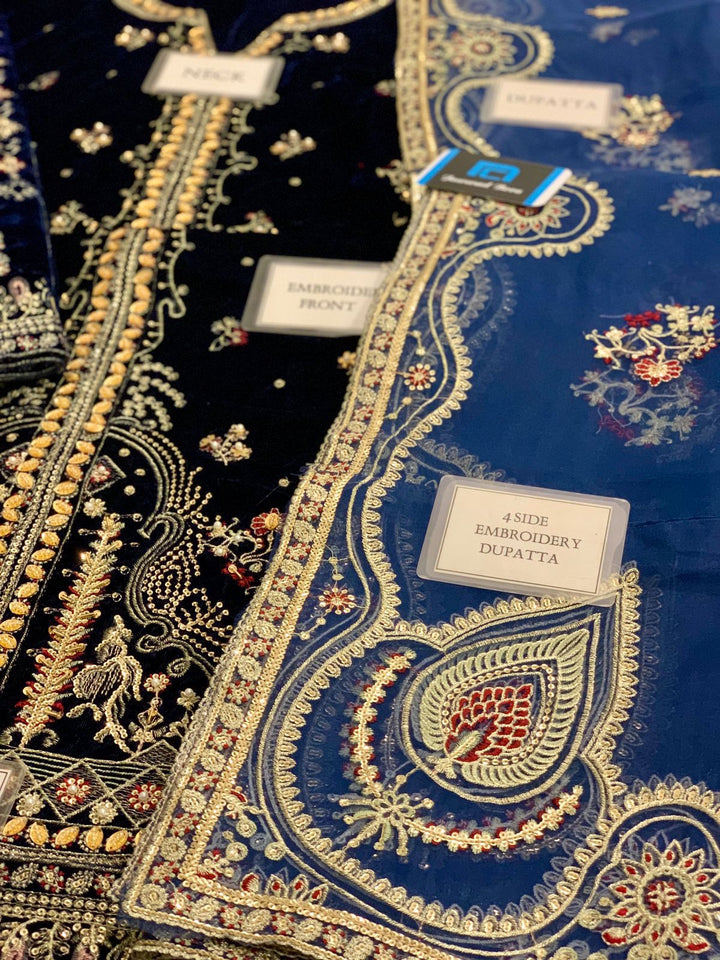 Qalamkar Velvet Suit-Aarasta
