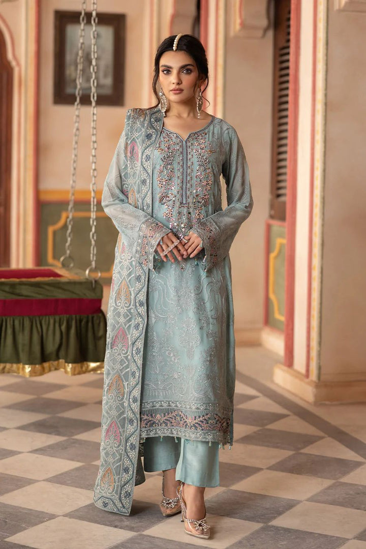 Ramsha Chiffon Suit-Silver-Chiffon-Aarasta