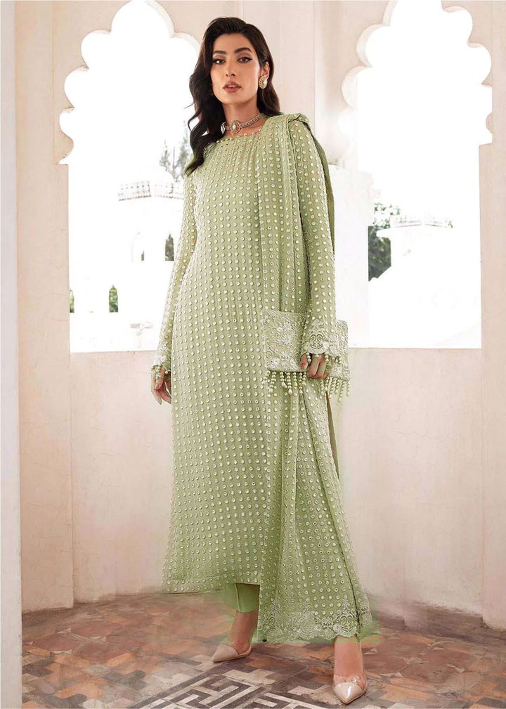 Rang e Haya Chiffon Suit-Green-Chiffon-Aarasta