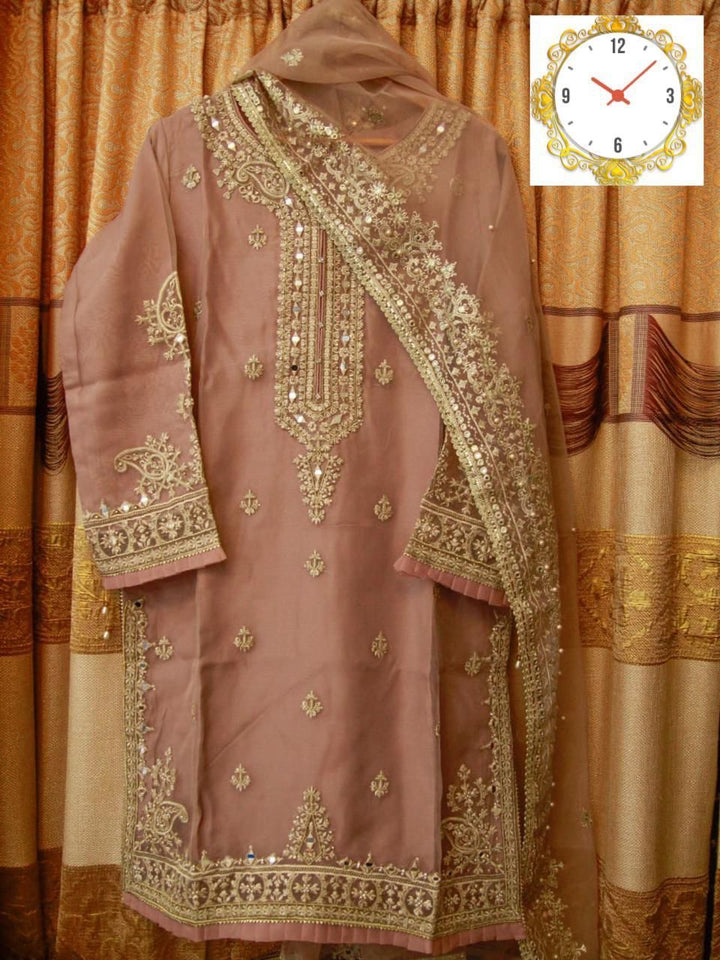 Sada Bahar Organza Suit-Pink-Organza-Aarasta