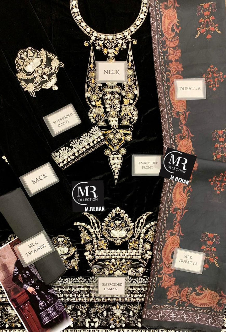 Sadia Asad Velvet Suit-Aarasta