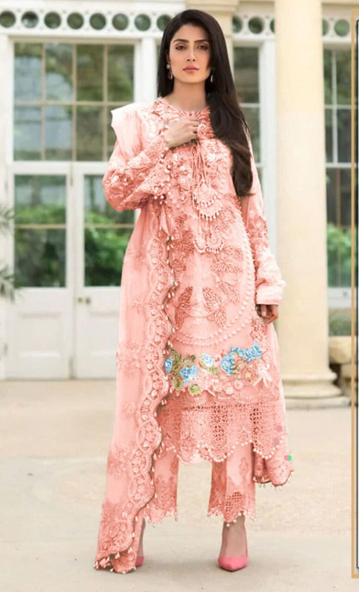 Sana Safinaz Chiffon Suit-Chiffon-Pink-Aarasta