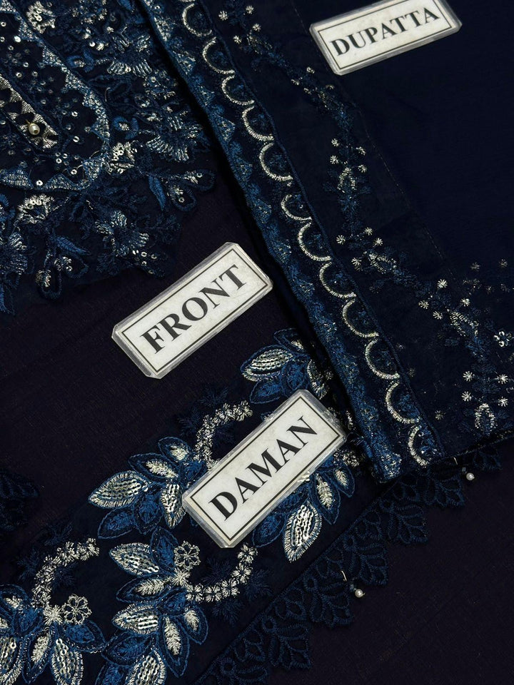 Sapphire Chiffon Suit-Aarasta