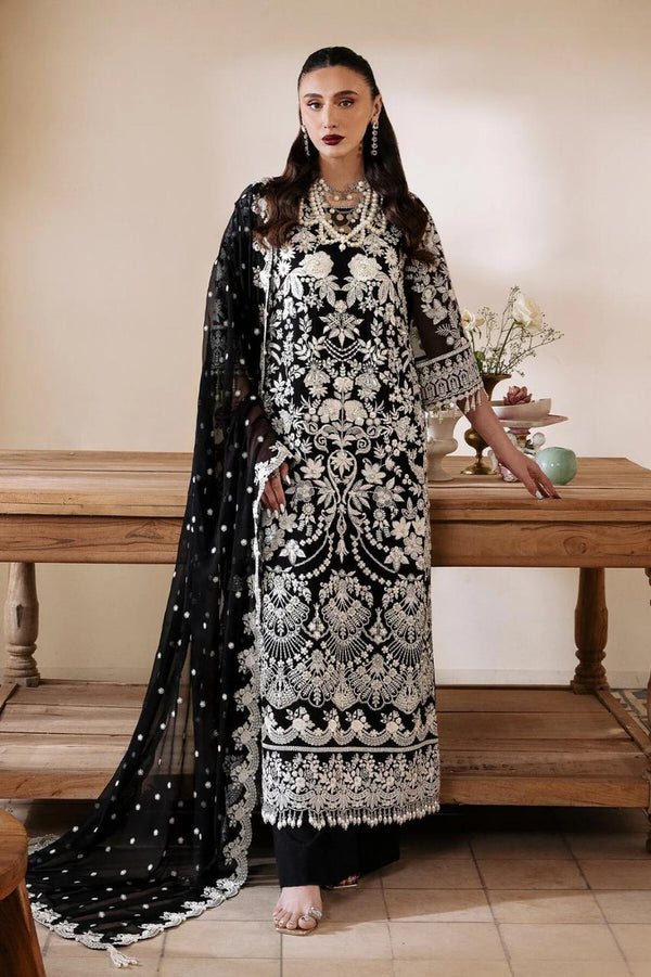Serene Chiffon Suit-Black-Chiffon-Aarasta
