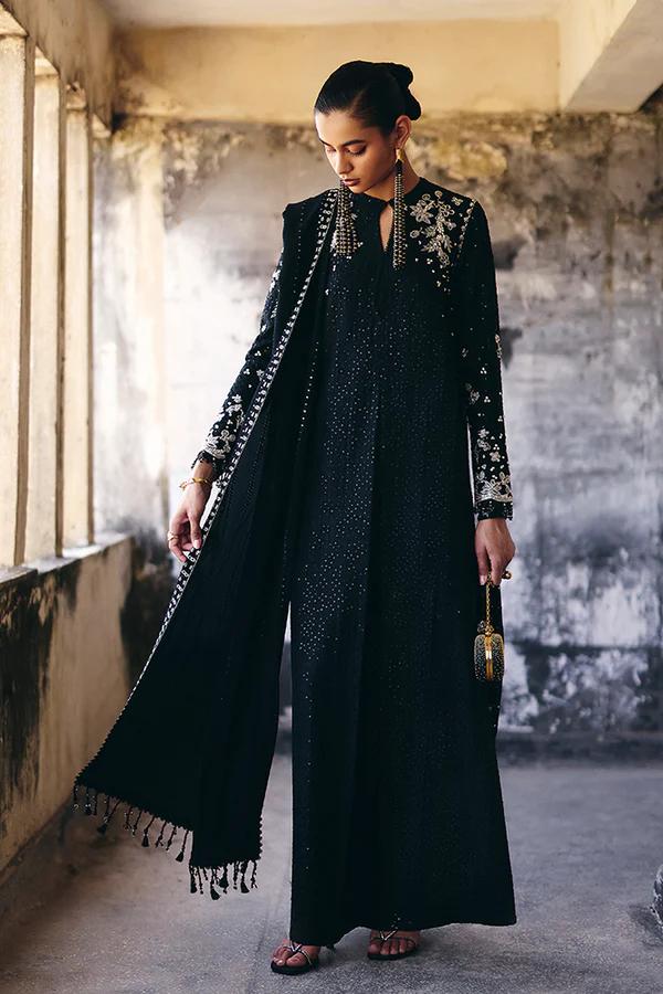 Suffuse Chiffon Suit-Black-Chiffon-Aarasta