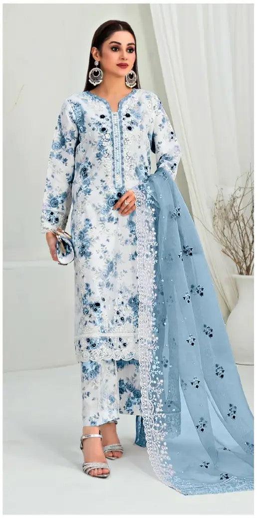 Tawakkal Chiffon Suit-White-Chiffon-Aarasta