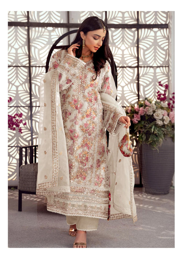 Tawakkal Organza Suit-White-Organza-Organza-Aarasta