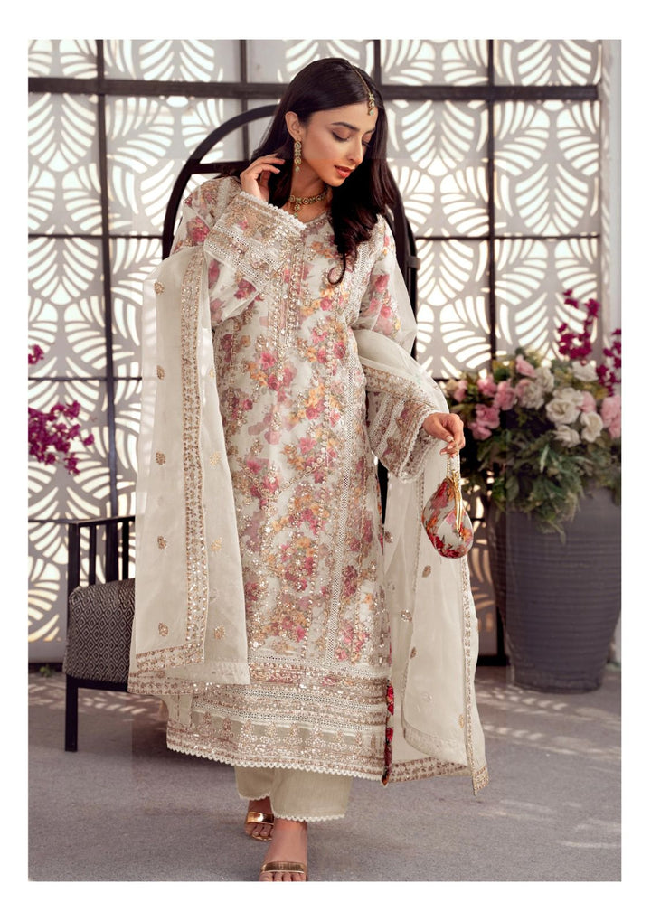 Tawakkal Organza Suit-White-Organza-Organza-Aarasta