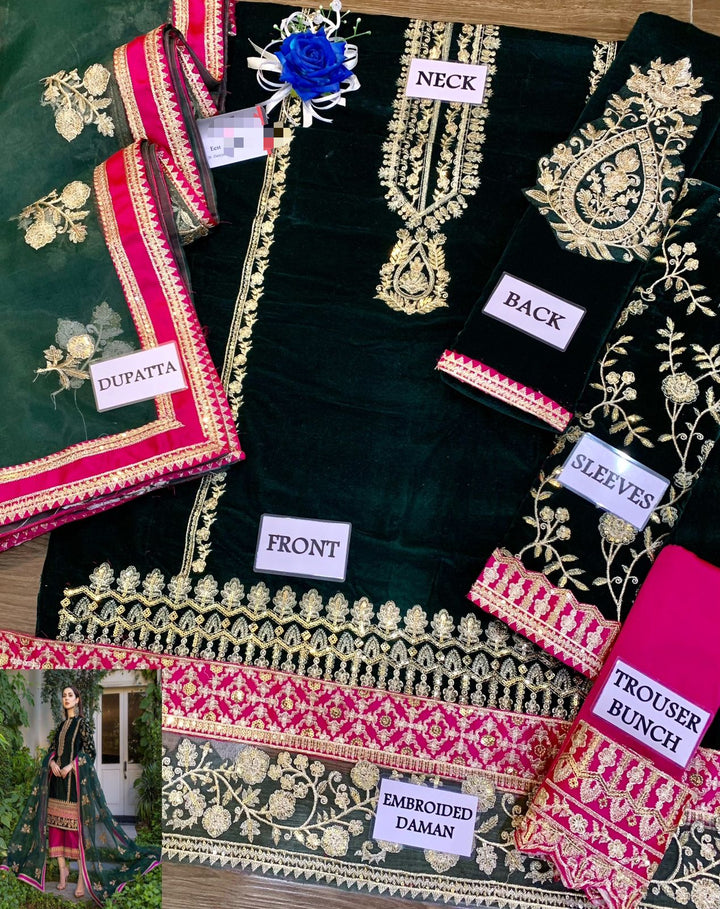 Zainab Chottani Velvet Suit-Aarasta