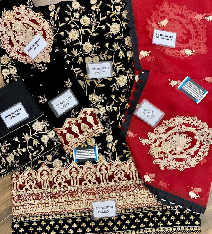 Zainab Chottani Velvet Suit-Aarasta