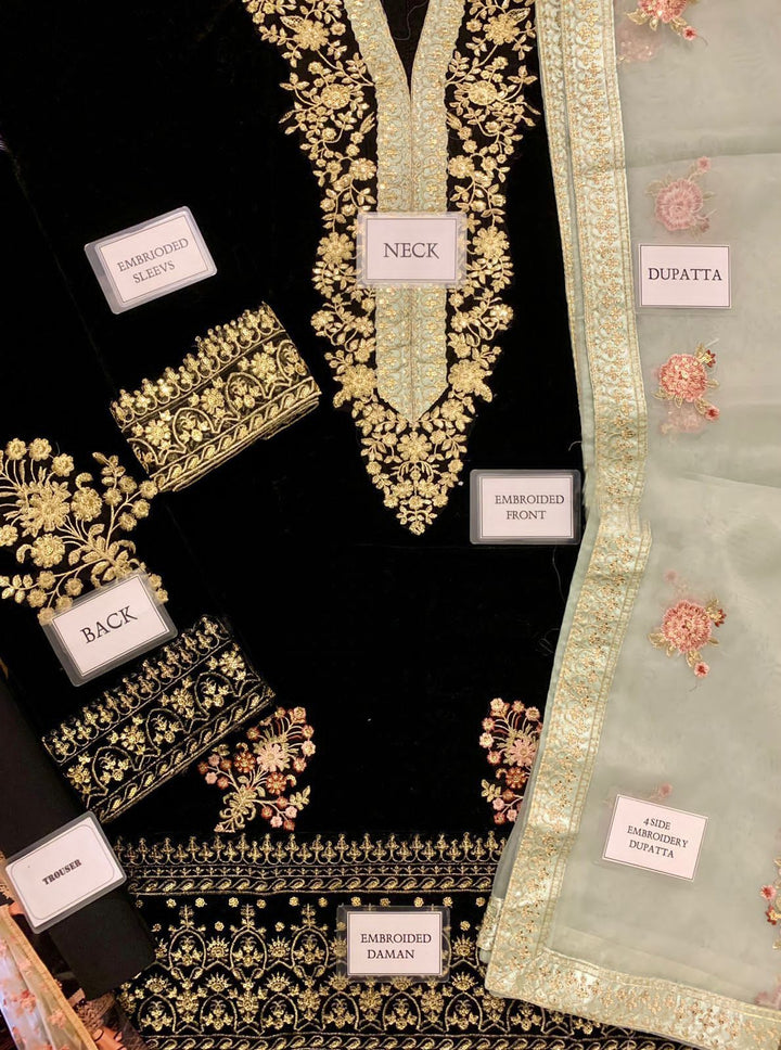 Zainab Chottani Velvet Suit-Aarasta