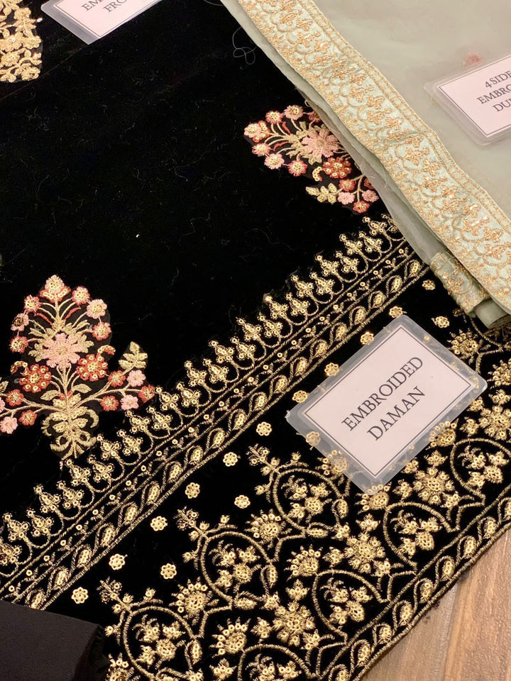 Zainab Chottani Velvet Suit-Aarasta