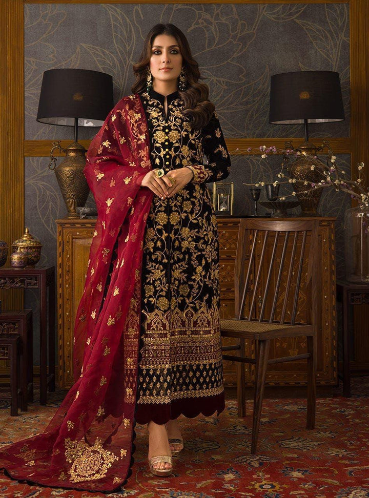 Zainab Chottani Velvet Suit-Black-Velvet-Aarasta