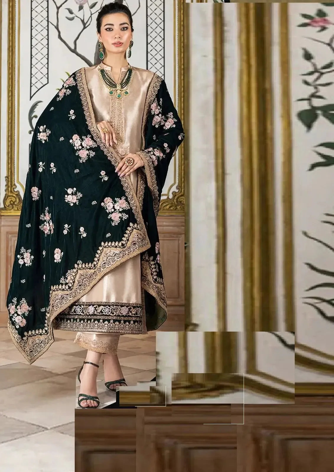 Zainab Chottani Velvet Suit-Black-Velvet-Aarasta