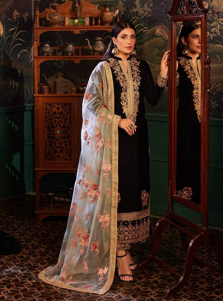 Zainab Chottani Velvet Suit-Black-Velvet-Aarasta