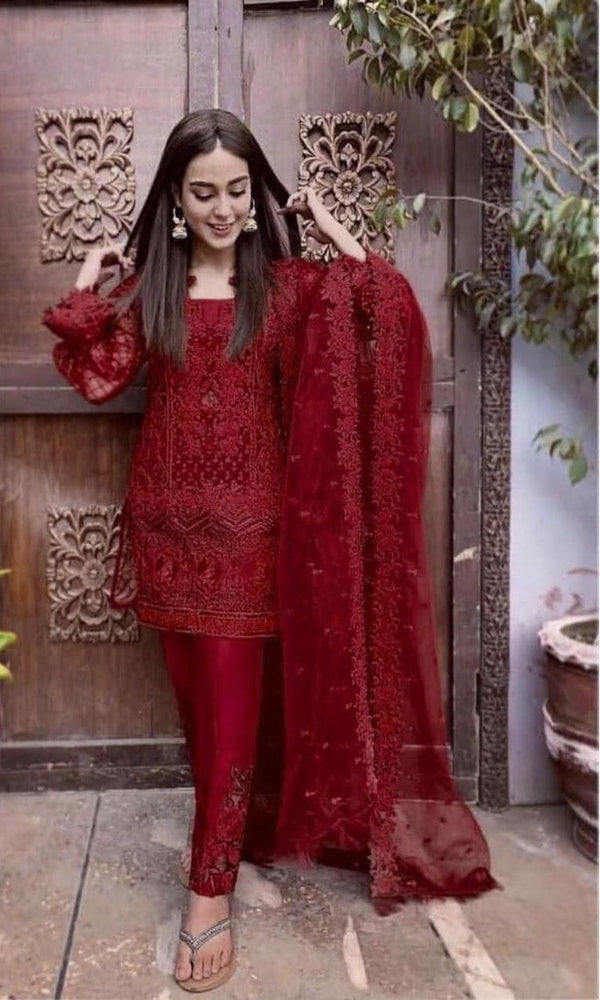 Zainab Chottani Net Suit-Grey-Net-Aarasta