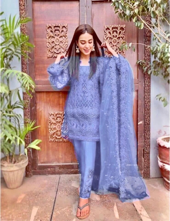 Zainab Chottani Net Suit-Purple-Net-Aarasta