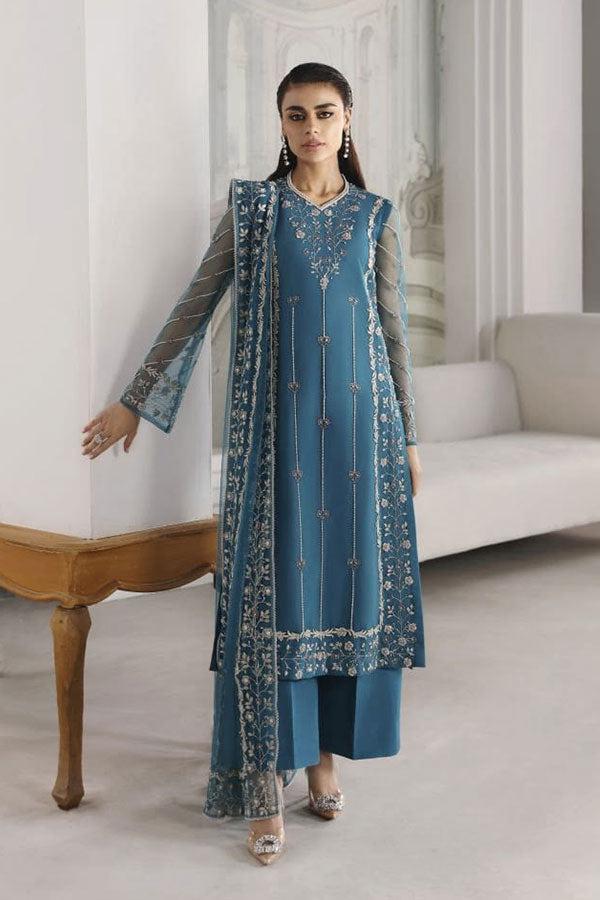 Zainab Chottani Organza Suit-Zinc-Organza-Aarasta