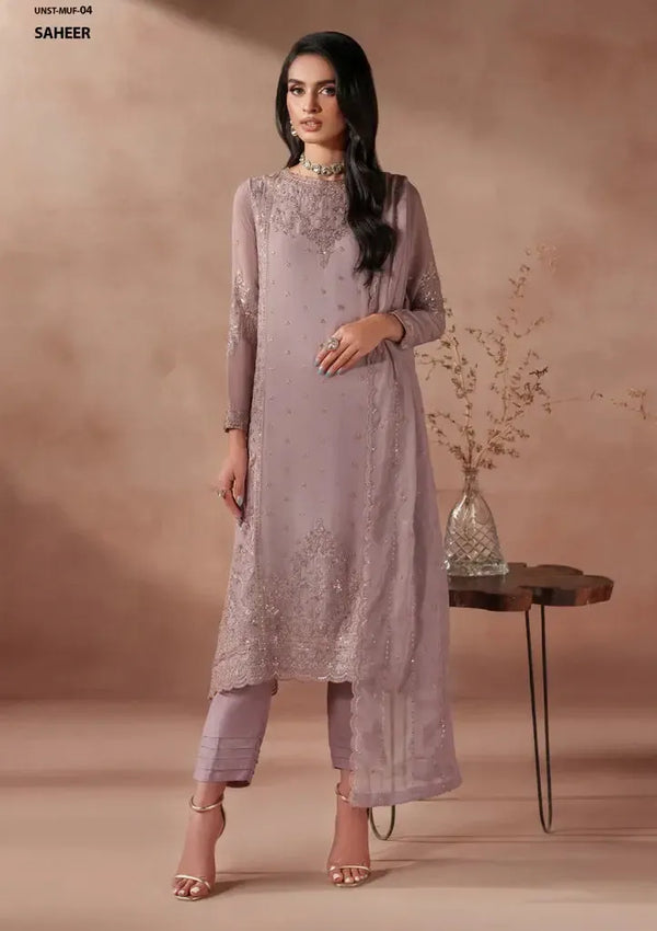 Zarif Chiffon Suit-Multi-Chiffon-Aarasta